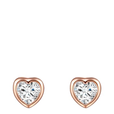 Rose Gold Sterling Silver Heart Stud Earring