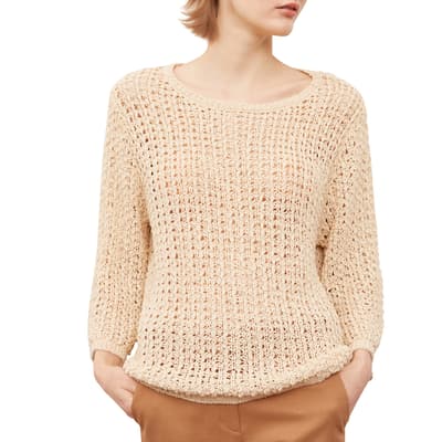 Beige Cotton Blend Jumper