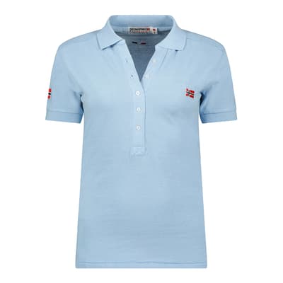 Blue Cotton Polo Shirt