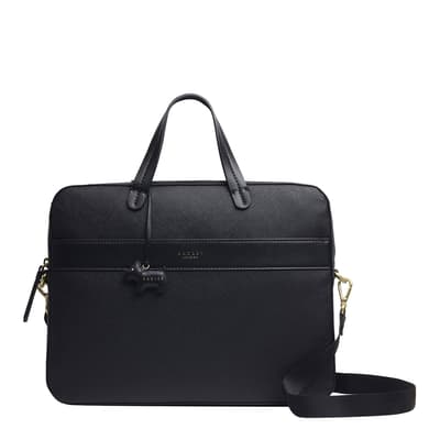 Black Essex Road Medium Zip Laptop Bag