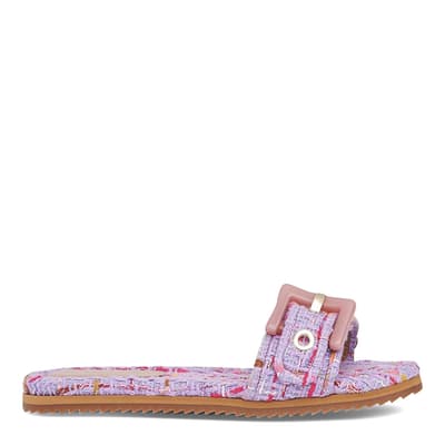 Lilac Robyn Tweed Mule Sandals
