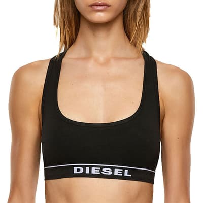 Black Miley Logo Band Sports Bra