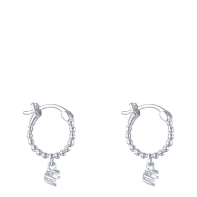 Silver Hoop Drop Earrings