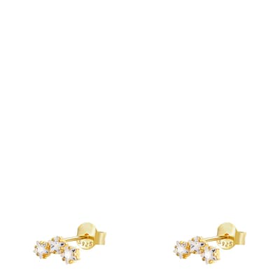 Gold Triple Stud Earrings