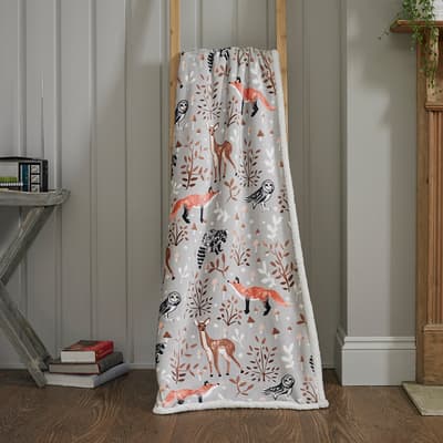 Winter Wild Life Throw 140x180cm, Multi