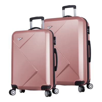 Rose Gold Medium And Large Diamond Suitcases