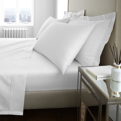 1000TC Super King Flat Sheet, White