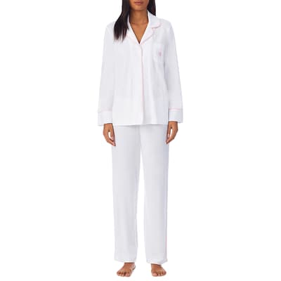 White Notch Collar Pyjama Set