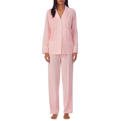 Pink Notch Collar Pyjama Set