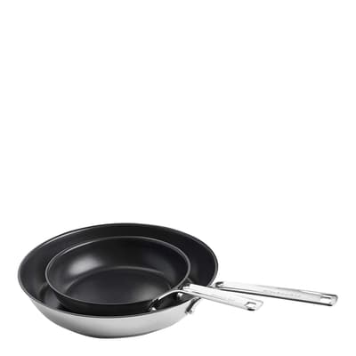 2 Piece Stainless Steel Fry Pan Set