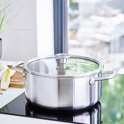 Set of 3 Stainless Steel Multi-Ply  Casserole with Lid