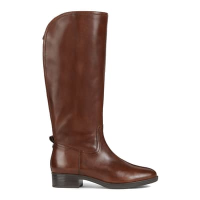 Brown Leather Felicity High Knee Boot