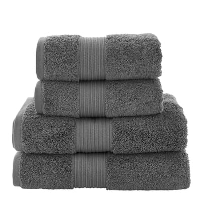 Bliss Pima 4 Piece Towels Bale, Carbon