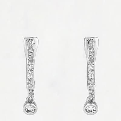 Silver Hanging Diamond Embellished Earrings