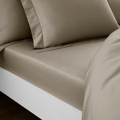320TC Double Fitted Sheet, Taupe