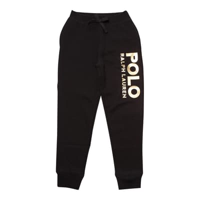 Older Girl's Black Cotton Blend Joggers