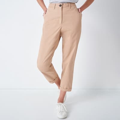 Camel Straight Leg Chino Trousers