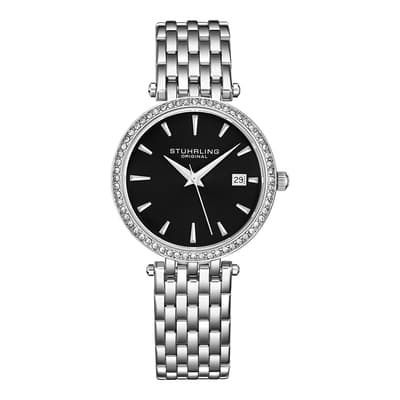 Women's Silver/Black Dial Quartz Bracelet Watch