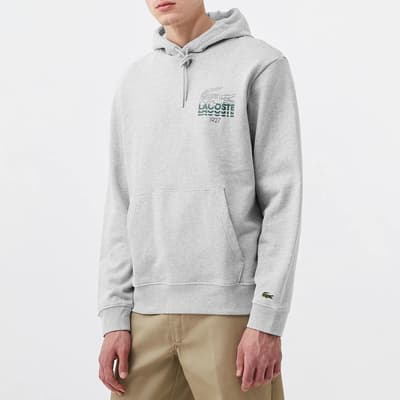 Grey Cotton Branded Hoodie