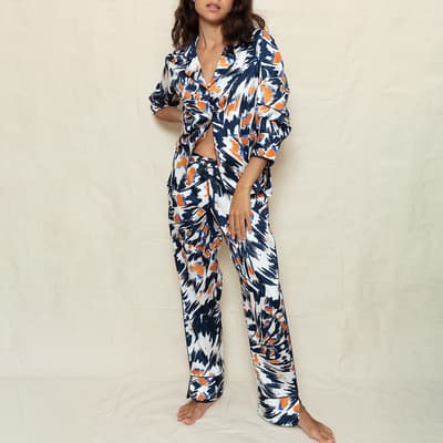 Navy Butterfly Print Hampstead Pyjama Set