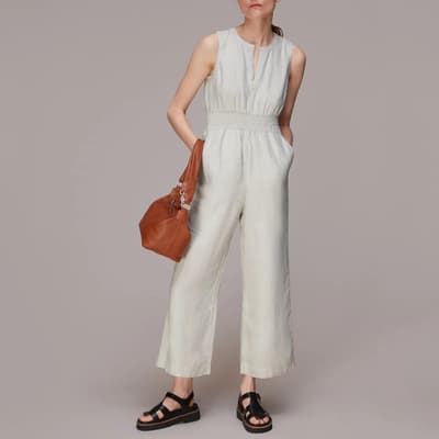 Cream Melanie Linen Jumpsuit