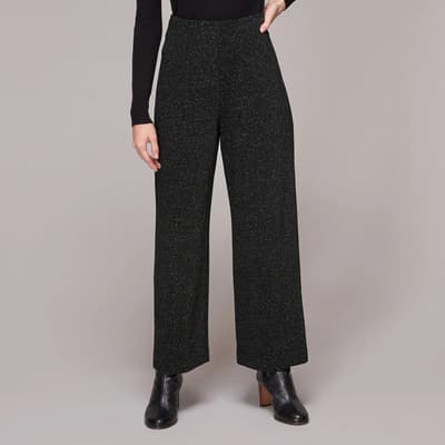 Black Ava Sparkle Wide Leg Trousers