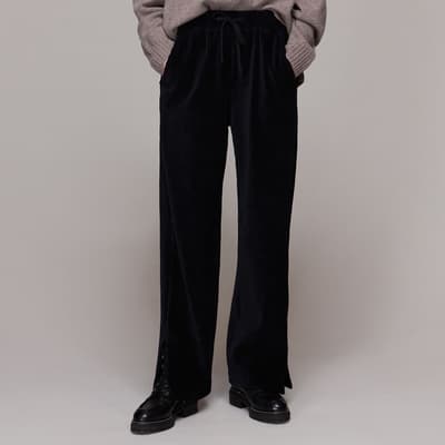 Navy Millie Wide Leg Trousers