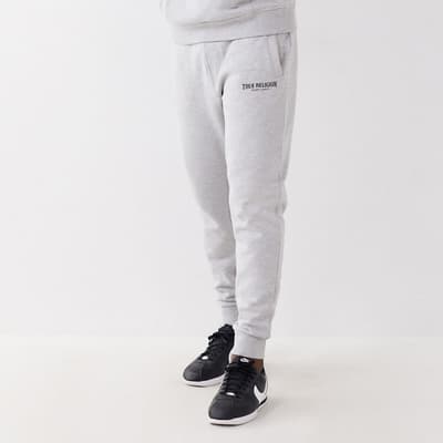 Light Grey Logo Tapered Cotton Blend Joggers