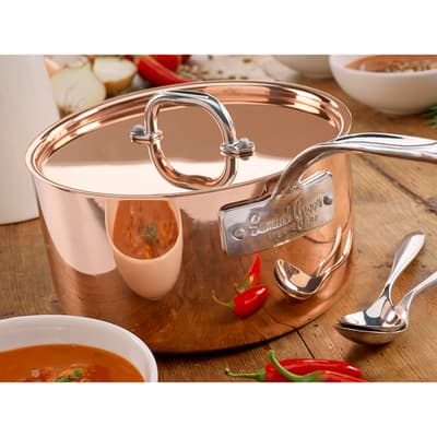 16cm Copper Induction Saucepan with Lid