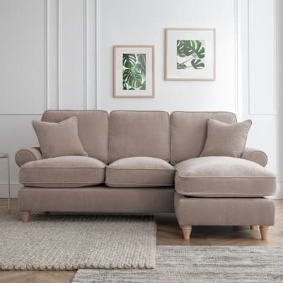SAVE  £1050 - The Bromfield Right Hand Chaise Sofa, Manhattan Putty