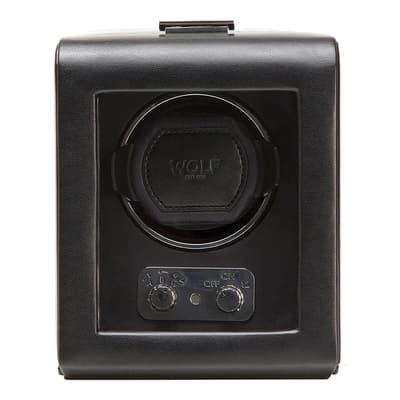 Black Wolf Heritage Single Vegan Leather Watch  Winder