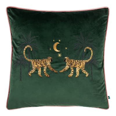 Dusk Monkey 50x50cm Cushion, Emerald