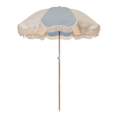 Premium Beach/Patio Umbrella, 70S Panel Santorini Blue Cream