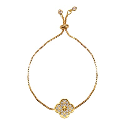 18K Gold Embelished Clover Bracelet