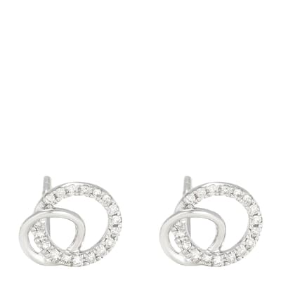 Silver Diamond Stud Earrings