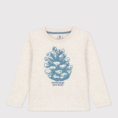 Natural Graphic Long Sleeve Top