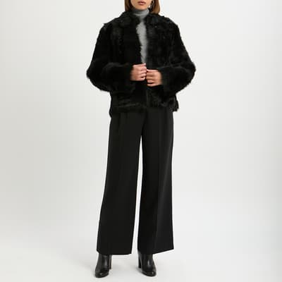 Black Short Shearling Jacket