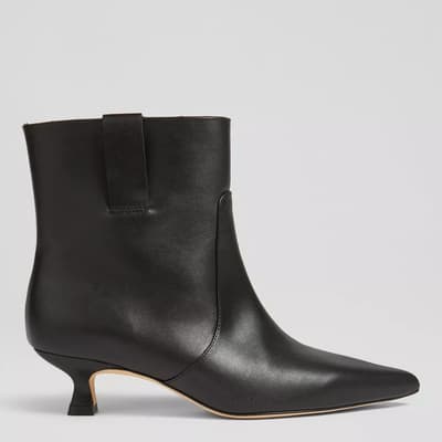 Black  Rowan Leather Western Style Ankle Boots