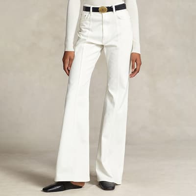 White Flare Stretch Jeans