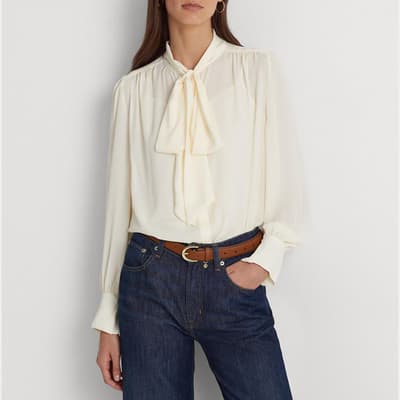 Cream Klaryce Tie Front Shirt