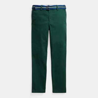 Older Boy's Green Bedford Cotton Twill Trousers