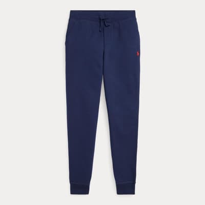 Older Boy's Navy Cotton Blend Fleece Joggers