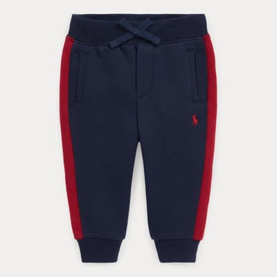 Baby Boy's Navy Contrast Side Cotton Blend Joggers