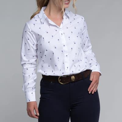 White Sunningdale Harebell Print Shirt