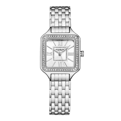 Women's Silver Confidant Square Crystal Watch 27mm