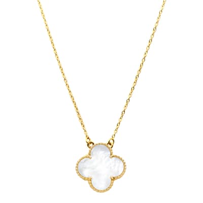 18K Gold Embellished & Mother Of Pearl Reversible Necklace