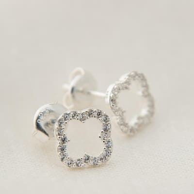 Silver Flower Stud Earringss