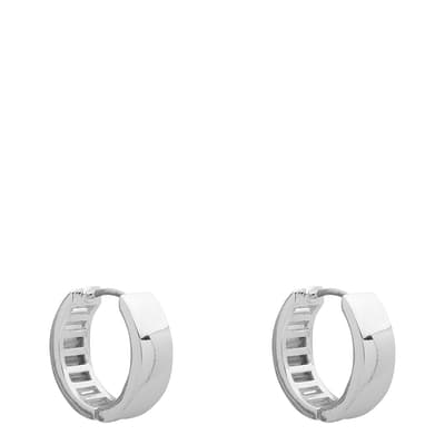 Silver Cz Huggie Earrings