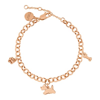 Radley Bow Lane Ladies 18ct Rose Gold Plated O Chain Charm Bracelet