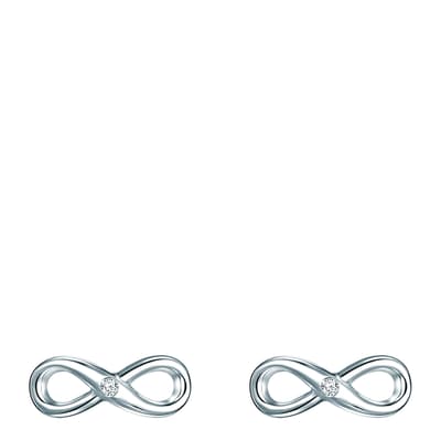 Silver Infinity Pendant Stud Earrings